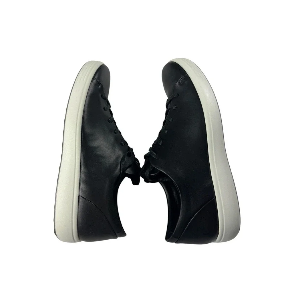 ECCO Soft 7 M Sneakers Mens 9-9.5 Black Leather Lace Up Low Top 470794 01001 NEW